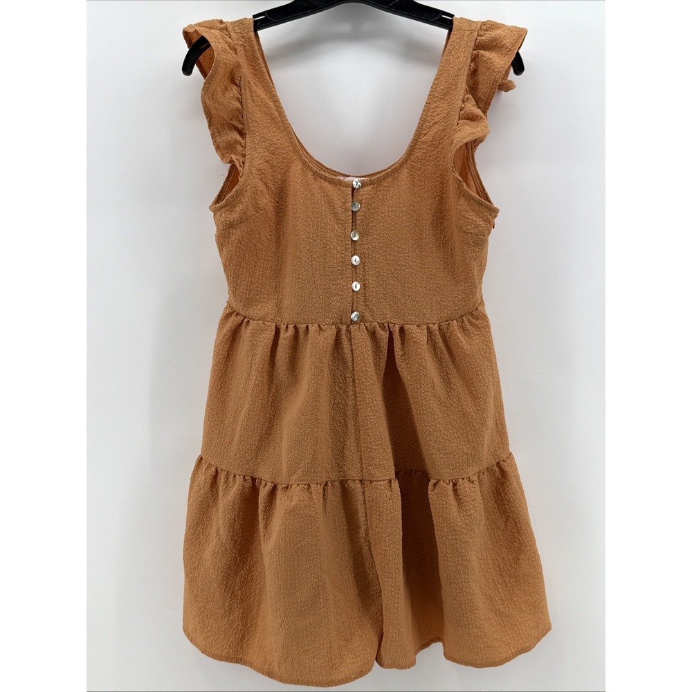 Pink Lily Pumpkin Orange Romper‎  Womens Size M Ruffles